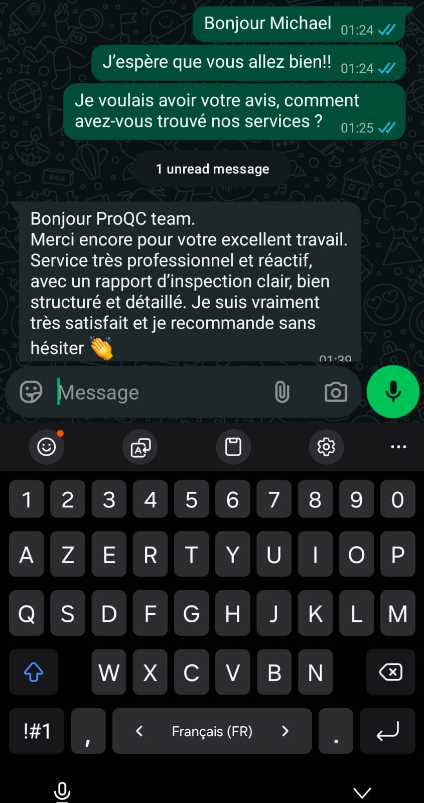 Client Feedback French